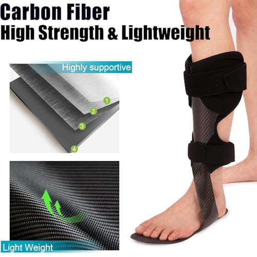 Soporte para pie caído, ortesis ligera para ayudar a la marcha, soporte ajustable y recortable para inestabilidad del tobillo y fascitis plantar