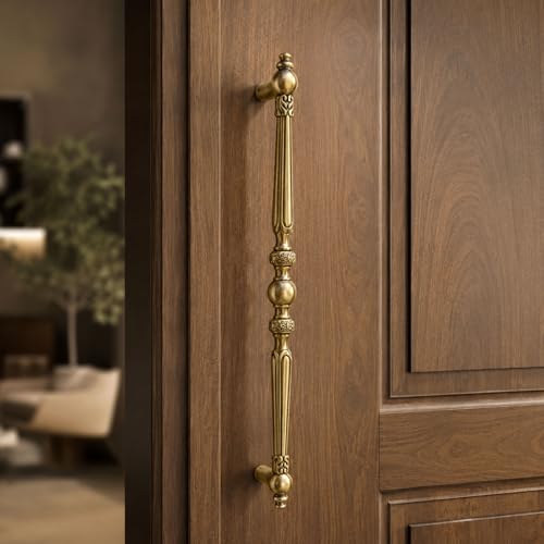 Image of VOLO Main Door Handle /Door Handles for Main Door /Glass Door Handle /Pull Handles, for Home /Office /Hotels (Antique Brass)(Rajwadi Handle) (18 inch (450mm), 1)