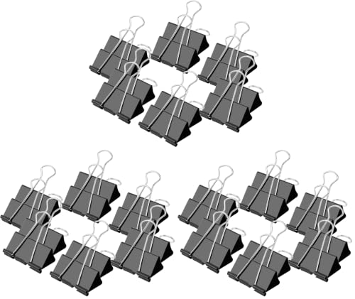 Image of Ufmarine Medium Binder Clips 1.25 inch Length, (40 Pcs) Medium Paper Clips for Office Supplies (Pack of 3)