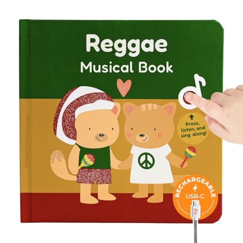 Image of Cali's Books Reggae Musical Book for Toddlers 1-3 with Favorite Bob Marley Songs. Sound Book for Toddlers 1-3 for Kids