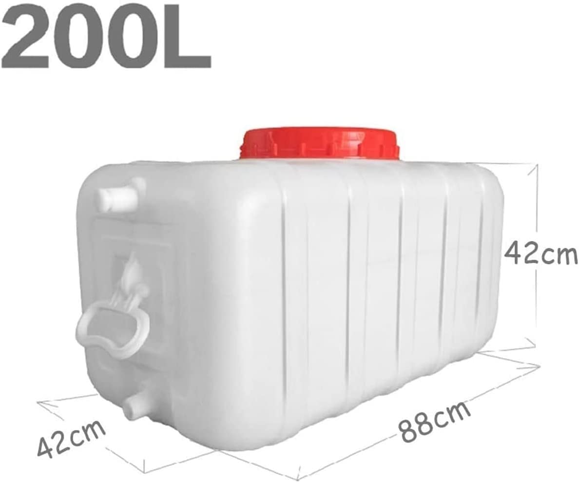 Wasserbehälter Aus Kunststoff Mit Wasserhahn, Aufbewahrungsbehälter Mit Griff, Tragbarer Flaschenträger Mit Deckel, Geeignet Für Camping(200L)