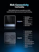 MINIS FORUM N5 Pro 5-Bay Desktop NAS, Ryzen AI 9 HX Pro 370 12C/24T CPU, ECC-Unterstützung, 128GB SSD, 10GbE+5GbE, 3×M.2 NVMe, OCuLink, 4K HDMI/2×USB4, PCIe ×16, MinisCloud OS (ohne HDD) – Ansicht 7