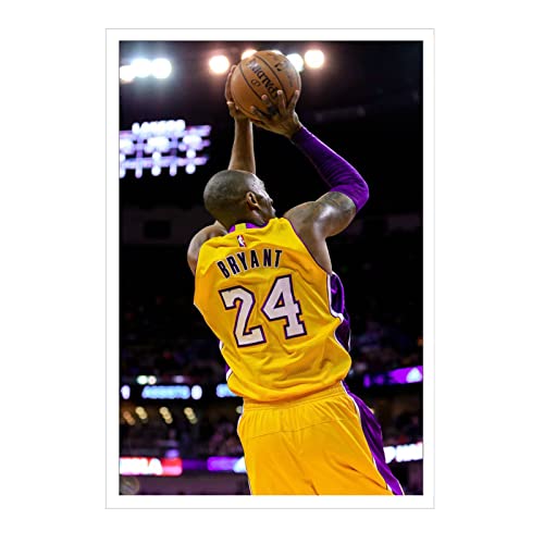 123 Life Kobe Bryant Póster Artístico de Pared Jugador de Baloncesto Estrella Póster de Los Lakers de Mamba Negro para los fanáticos ?de la Pared Hombre Niño Regalo, Sin Marc (16x24inch,B) Cover