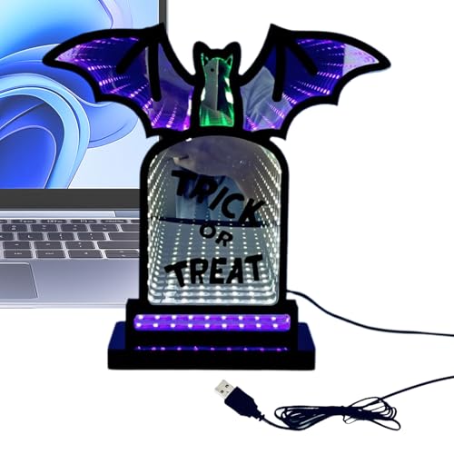Penlimly Luz Luminosa De Halloween - Lámpara Luminosa De Tumba Con Soporte | Luz Decorativa Mesa USB para Hogar Exterior Decoración Dormitorio Sala Juegos Reuniones Familiares
