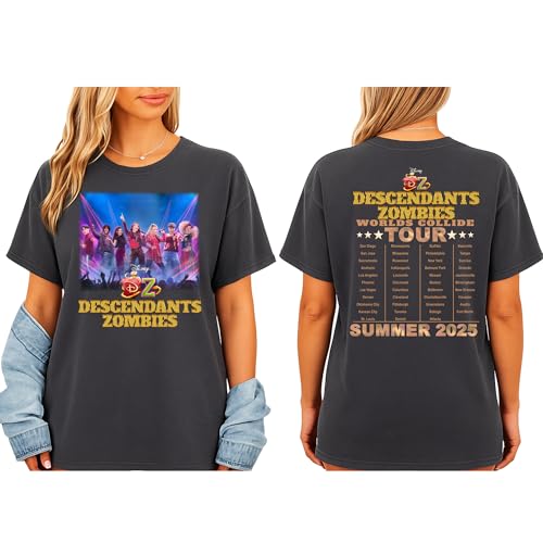De-scendants Music Zo-mbies Worlds Collide Summer Tour Graphic Tee – Fantasy Concert Style Unisex Shirt Multi