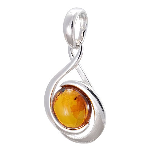 Pendentif Raine en argent massif et ambre de la Baltique HolidayGiftShops