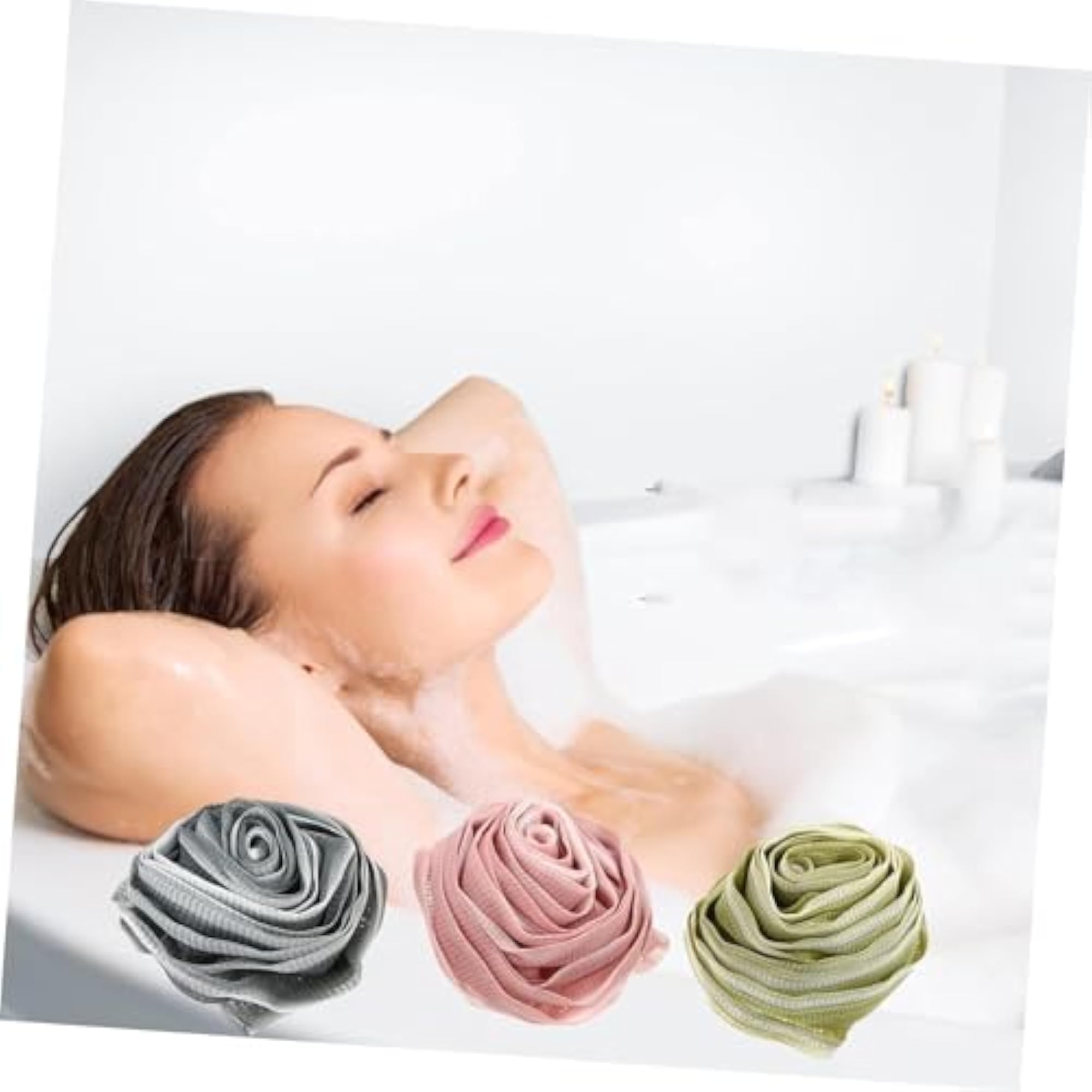 Rose Bath Loofah Mesh Shower Pouf, Adult Bathing Scrubber