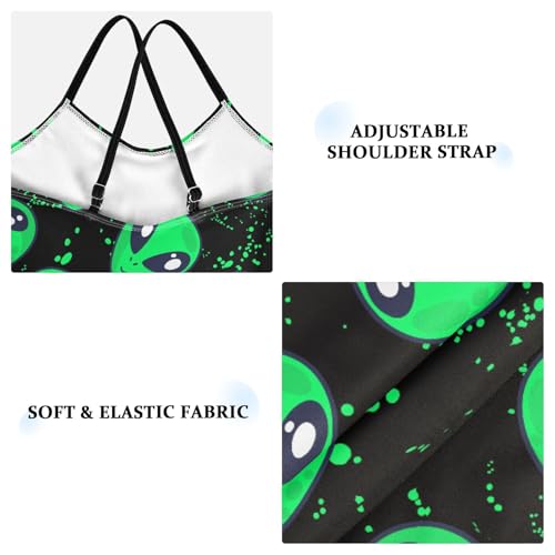 Girls Green Alien Swimsuit One Piece Bathing Suit Kids Swimming Suits Beach Swimwear 3-10T3