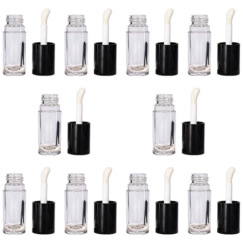 Flacons de gloss à lèvres transparents haut de gamme avec applicateur biche x10