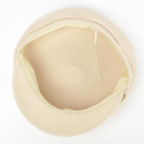 Gorro newsboy ancho de paja para mujer miniatura 4