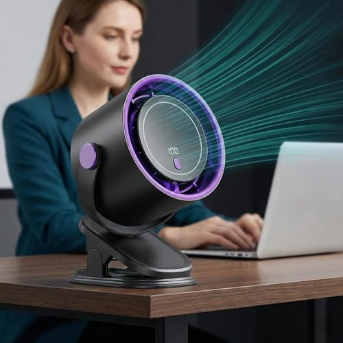 Image of High-Speed Mini Jet Blower Fan, Rechargeable Turbo Air Duster with LED Power Display, Compact Strong Airflow Cleaner (Desk Fan)