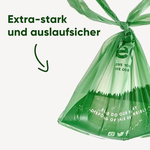 Beco Starke und große Kotbeutel – 270 lose verpackt mit Griffen zum Binden – Boxspender – Minzduft Hundekotbeutel