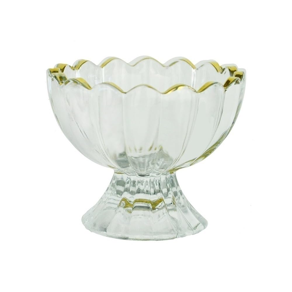 Zyyanshop Transparent Butter Dish Glass Butter Dish Flower Shape For Kitchen Ice Cream Cup Dessert Plate