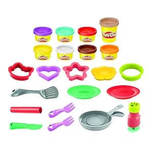 Play-doh Hasbro Play-Doh - Kitchen Creations Flip 'N Pancakes - 14-Piece Breakfast Playset for Boys and Girls, Arts and Crafts Activities - Ages 3+
