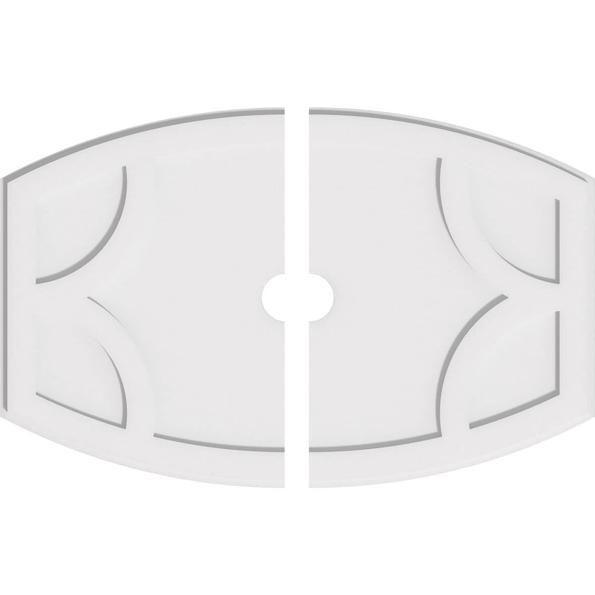 Ekena Millwork CMP36X24KY2-03000 Kailey Architectural Grade PVC Contemporary, Two Piece Urethane Ceiling Medallions 36"W x 24"H x 3"ID x 19 1/2"C x 1"P