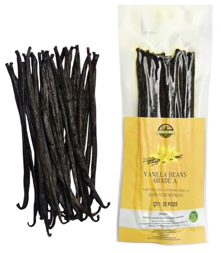 25 Plump Tahitian Vanilla Beans for Making Vanilla Extract, Vanil...