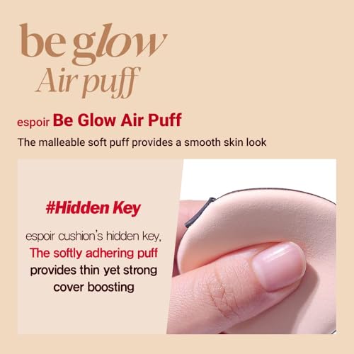 Image of Espoir Be Glow Air Puff 7pc | Soft & Smooth Sponge Applicator for Flawless and Easy Makeup, Suitable for Cushion and Liquid Foundation, Cream, Powder, Concealer, Round Shape, Korean Base Tools