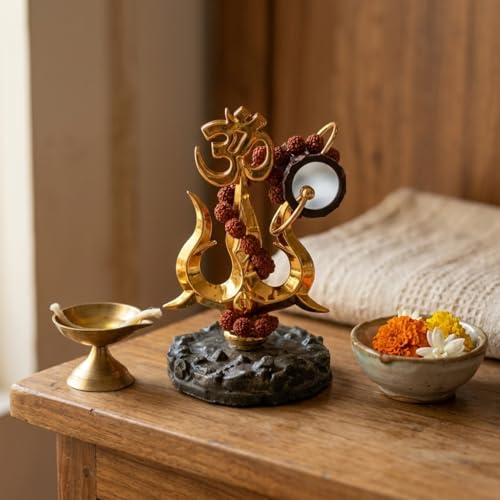 Estatua Trishul Damru para Decoración y Altar miniatura 3