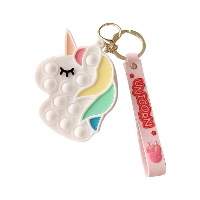 Image of AUGEN Cute Pop It Coin Purse Pouch Keychain For Gifting With Key Ring Anti-Rust (Pack Of 1)