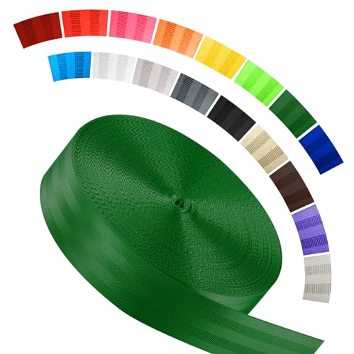 Image of Polyester Webbing Strap 16+Colors - 1 inch&1.5 inch&1.9 inch - 16.5 25 33 55 Yards Heavy Duty Webbing Roll, Flat Webbing Strap for Indoor&Outdoor Gear, Climbing, DIY Crafting, Repairing