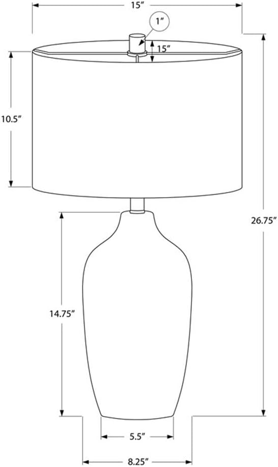 Pemberly Row 27" Textured Gray Ceramic Table Lamp, Beige Linen Drum Shade, Gold Finial, Durable Contemporary Design, 3-Way Lighting, 5ft Cord, Decorative Accent for Living Room, Bedroom or Home Office