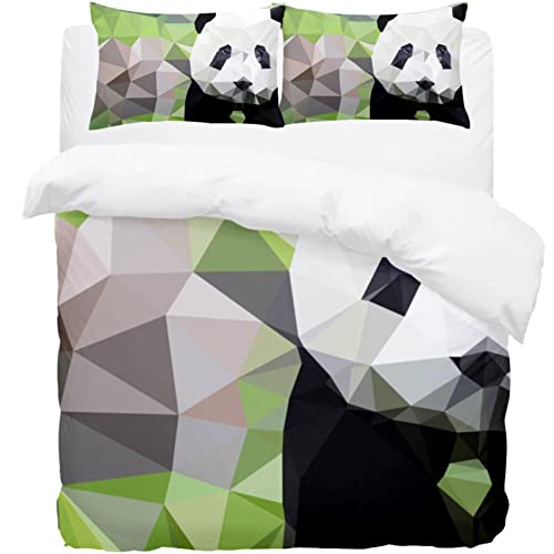 Parure de lit panda geometrique : housse de couette douce de qualité supérieure - 2