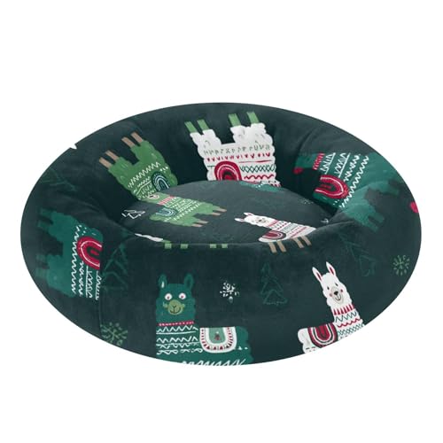 Lit antidérapant en alpaga vert foncé pour chat de taille moyenne - 2