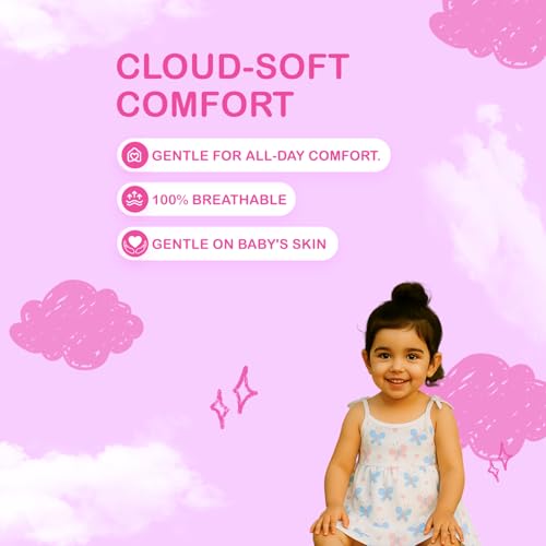 Image of Kidbea Cotton Baby Dress for Girls | Soft Sleeveless Summer Dress for Girl | Cute Printed Newborn Baby Muslin Frocks with Tie-Up Closure