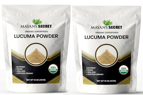 Lucuma Powder Organic Raw – Non-GMO & Nutrient-Dense Superfood | Certified Organic Lucuma Powder for Smoothies, Baking & Desserts – Natural Sweetener (1 Pound (Pack of 2))