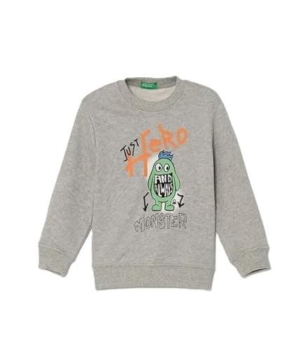 United Colors of Benetton Boys Maglia G/C M/L 3fwyg10fn Hooded Sweatshirt, Grigio, UK