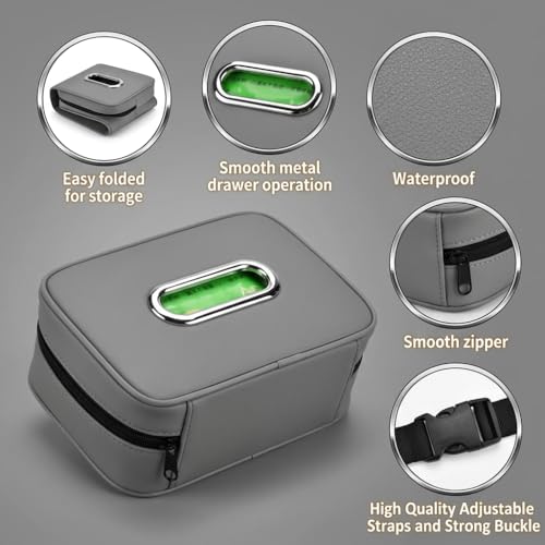 Image of STHIRA PU Leather Tissue Box Holder for Car Headrest with Zip Design