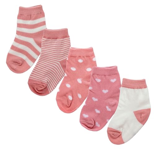Calcetines para niñas, algodón, Cumpleaños, navidad niños, Calcetin corto para niños, Longitud del pie 12 a 14 cm, Apto para 1 a 3 años, Rosa