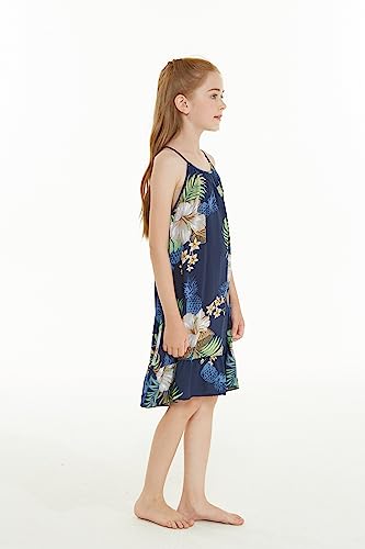 Image of Matchable Family Hawaiian Luau Men Women Girl Boy Clothes in Pineapple Garden Navy