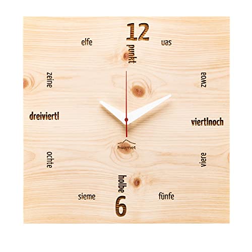 huamet CH40-C-01 Wanduhr Holz Zirbe Rund Cover