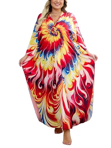 Image of Kaftan Dress for Women - Plus Size Caftan Maxi Beach Dress Moo Moos Loungewear, Swimsuit Cover Up for Beach, Pool or Vacation