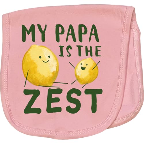 inktastic My Papa is The Zest Baby Burp Cloth Pink 4554b