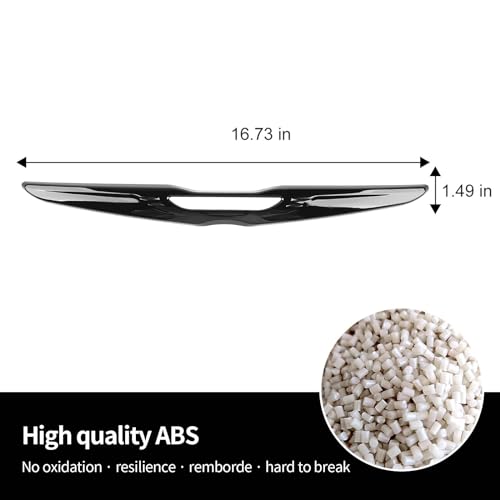 Image of Hoolcar Front Bumper Center Grille Emblem Cover Grill Badge Molding Trim Compatible with 2015-2022 Chrysler 300 300C, Black