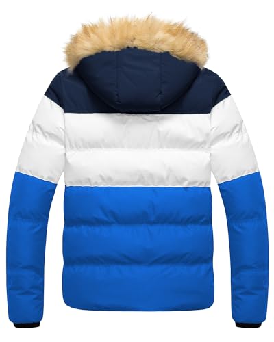 Image of Pursky Men's Puffer Jacket Waterproof Winter Bubble Coats Ski Parka Fur Hooded