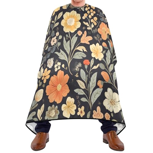 Kigai Vintage Flowers Hair Cutting Cape for Men & Women Waterproof Barber Cape Professional Hairdressing Salon Styling Apron with Adjustable Closure Snap