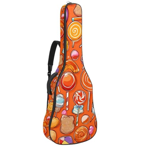 Sac pour guitare universel motif bonbons orange pour musiciens nomades