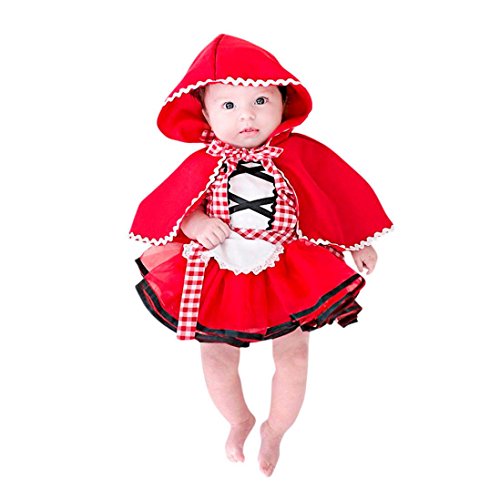 K-youth Ropa Niña, Traje del Vestido Niña Ropa Bebe Recien Nacido Vestido Infantil Disfraz de Princesa de Niñas para Fiesta Carnaval Cumpleaños Cosplay (Rojo, 3 Meses)