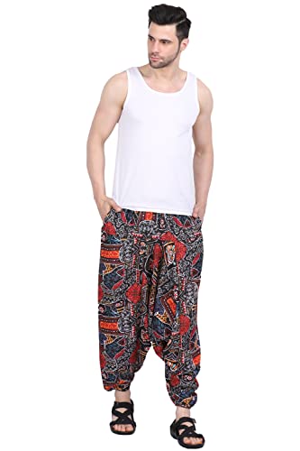 Image of Whitewhale Men's Cotton Solid Harem Pants Yoga Trousers Hippie Pant
