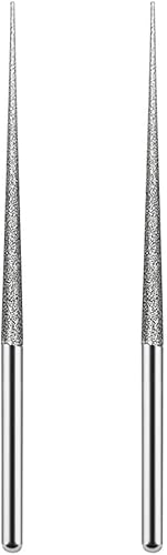 Juego de puntas de escariador de cuentas de diamante, cabeza de molienda de diamante, puntas cónicas para tallar rebabas (2, A)