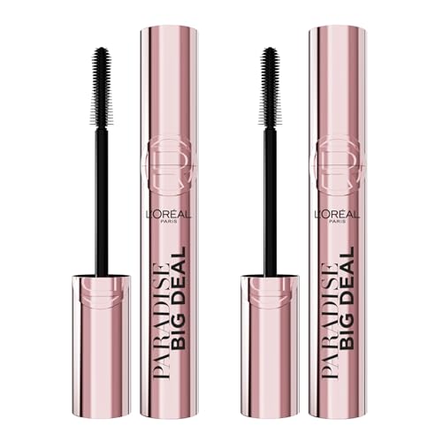 L'Oréal Paris - Mascara Volume Modulable - Formule Légère - Application Uniforme - Sans Paquet - Paradise Big Deal - Couleur : Noir - Lot de 2