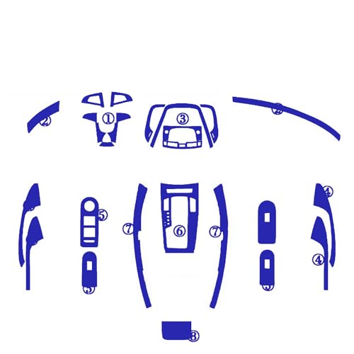 Autocollant console centrale Buick Lacrosse 09-12 style carbone bleu 3D