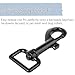 Zelta 4 PCS Swivel Snap Hooks for Dog Leash Keychain, Pet Buckle Clips 3.1 x 1 Inch (Black)