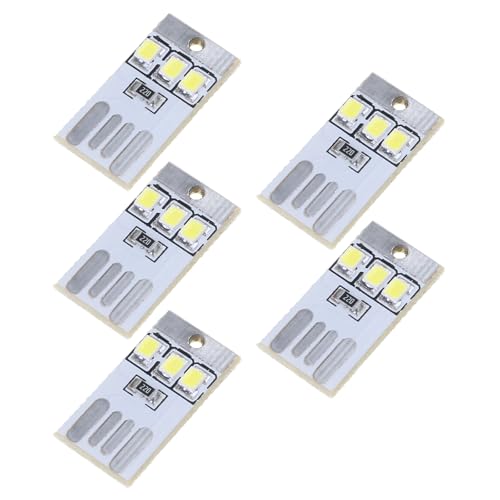 RWAJZAX 5 tarjetas de bolsillo USB Power LED llavero luz nocturna 0 2 W LED bombilla libro luz para ordenador portátil PC Powerbank mesita de noche