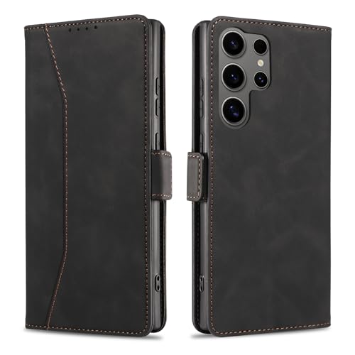 Étui portefeuille Galaxy S26 Ultra 5G antichoc avec béquille intégrée noir