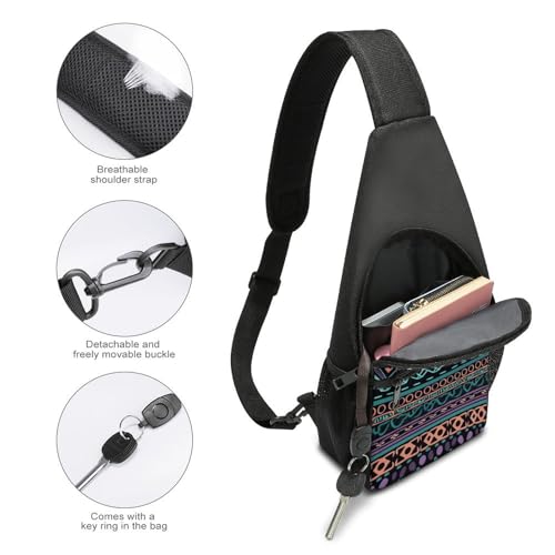 Mochila bandolera ligera con diseño azteca único miniatura 4