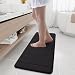Memory Foam Soft Bath Mats - Non Slip Absorbent Bathroom Rugs Rubber Back Runner Mat for Kitchen Bathroom Floors 16"x47", Black